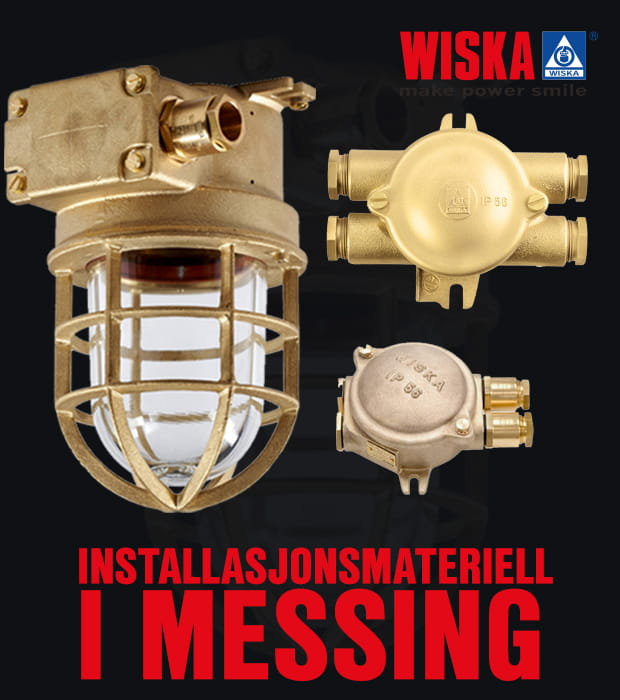 Installasjonsmateriell i messing fra Wiska