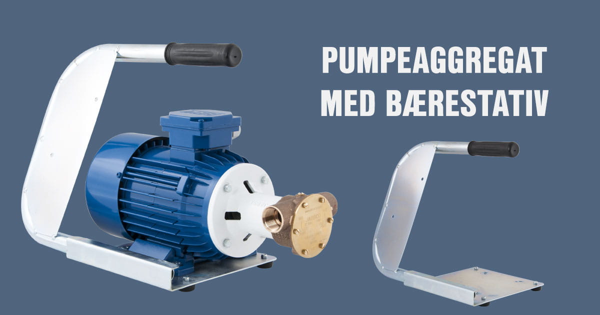 Bærestativ med håndtak til oljeskiftepumpe