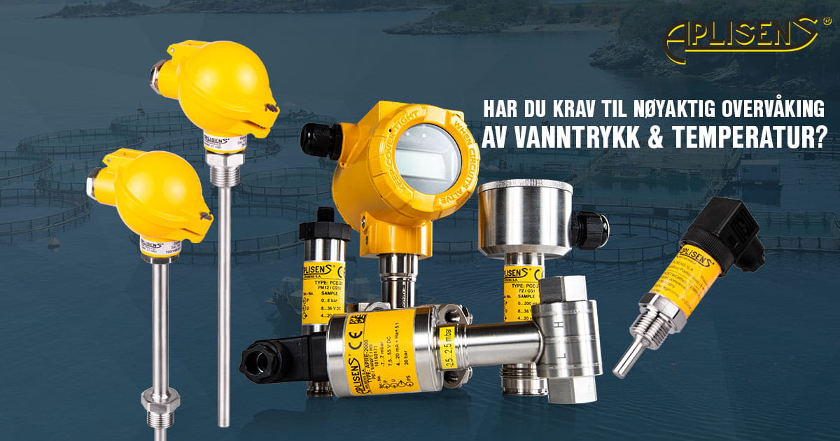 Vanntrykk og temperatur overvåking fiskeoppdrett
