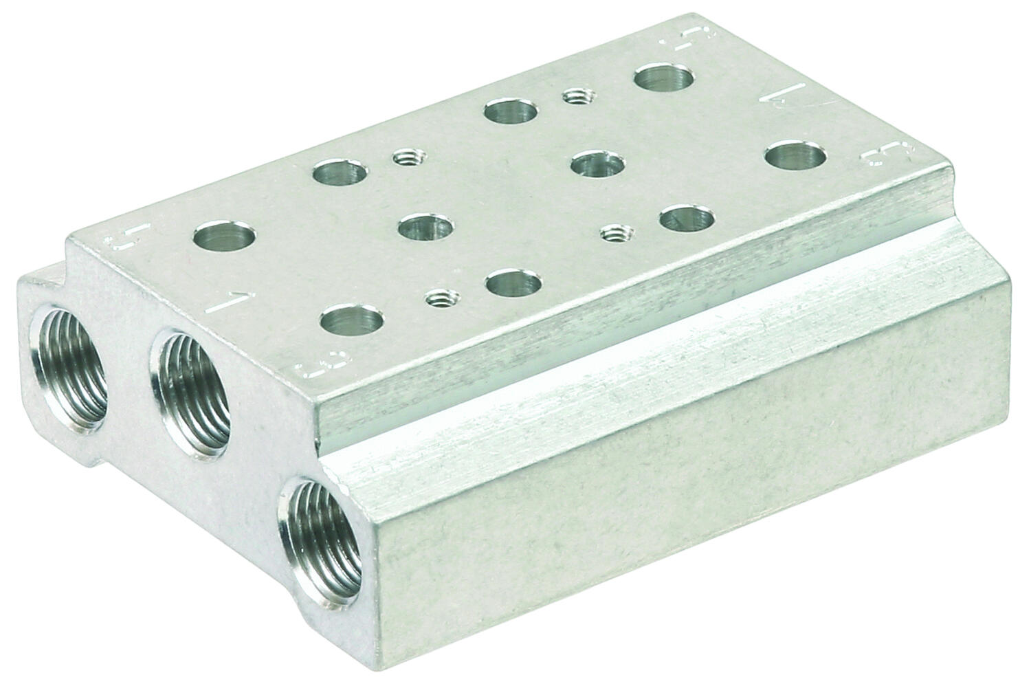 Base plate for serie 519, 520, 521, 570 (common feeding and venting)