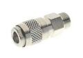 Bayonet coupling, female with clack valve, external tap
