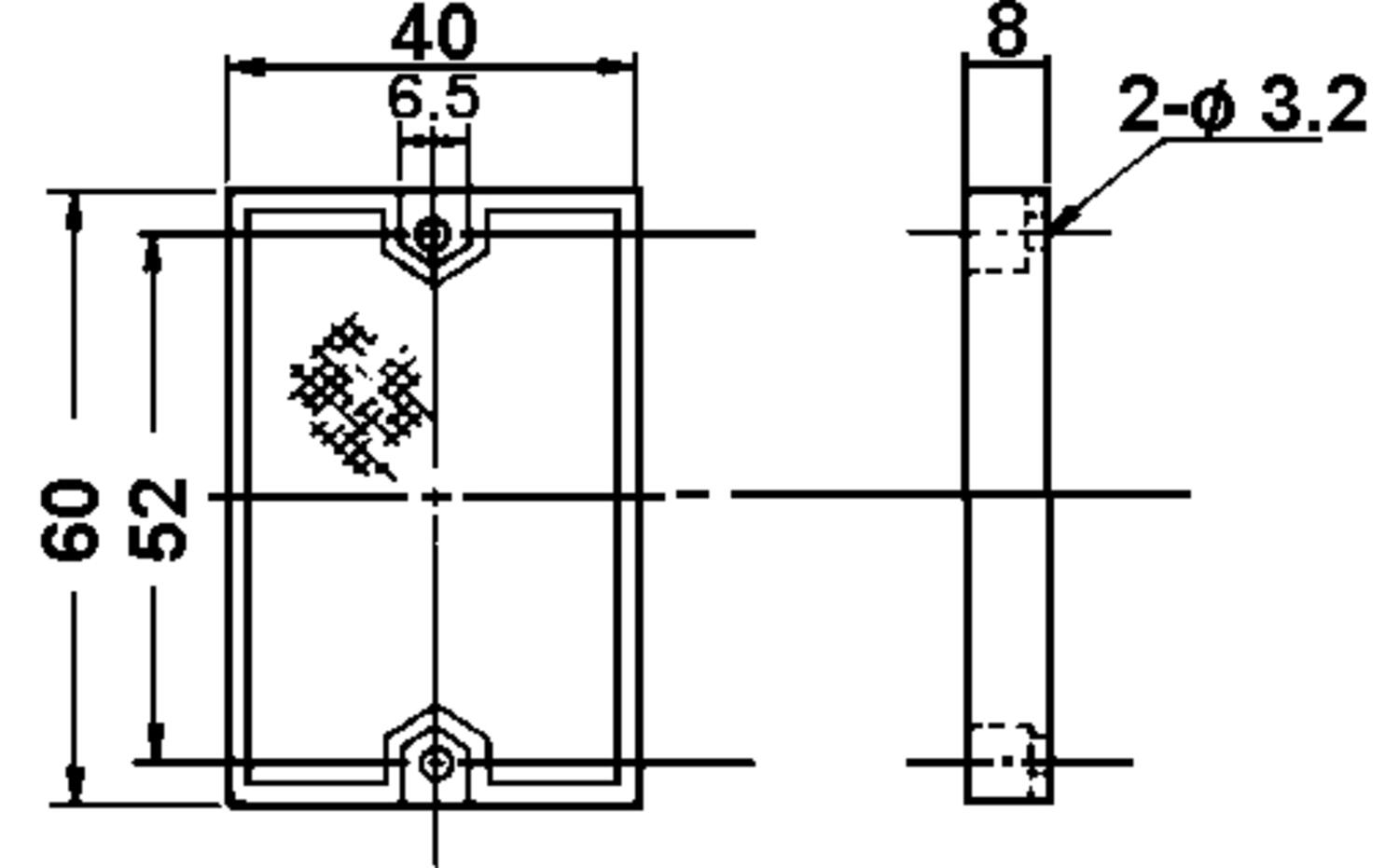 Dimension Reflector model-K7, Multiphotocell with small buildingdeep (only 36 mm)