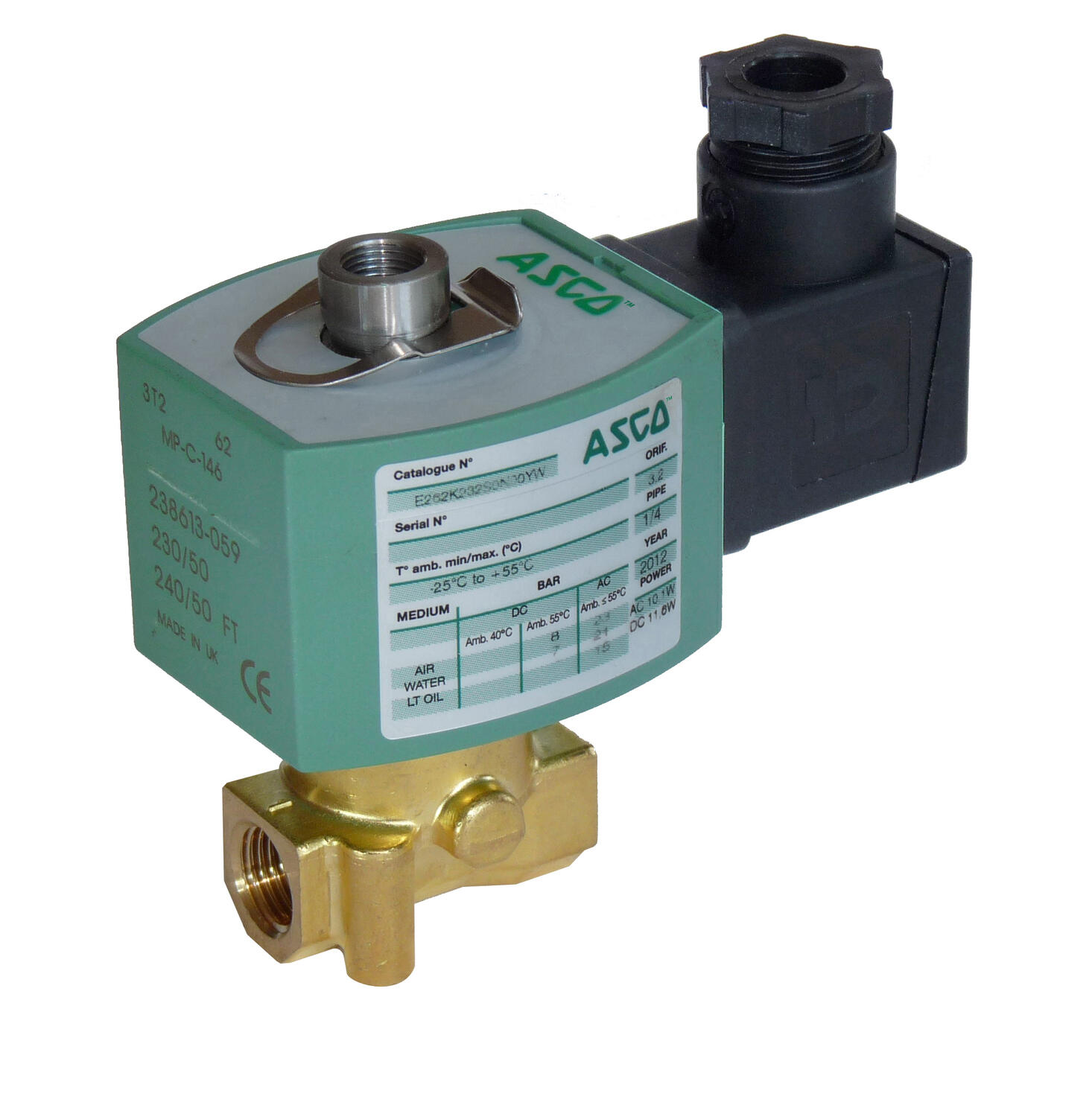 Direktevirkende magnetventil, seteventil, 3/2