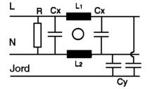 Drawing on circuit diagram to one hum eliminator