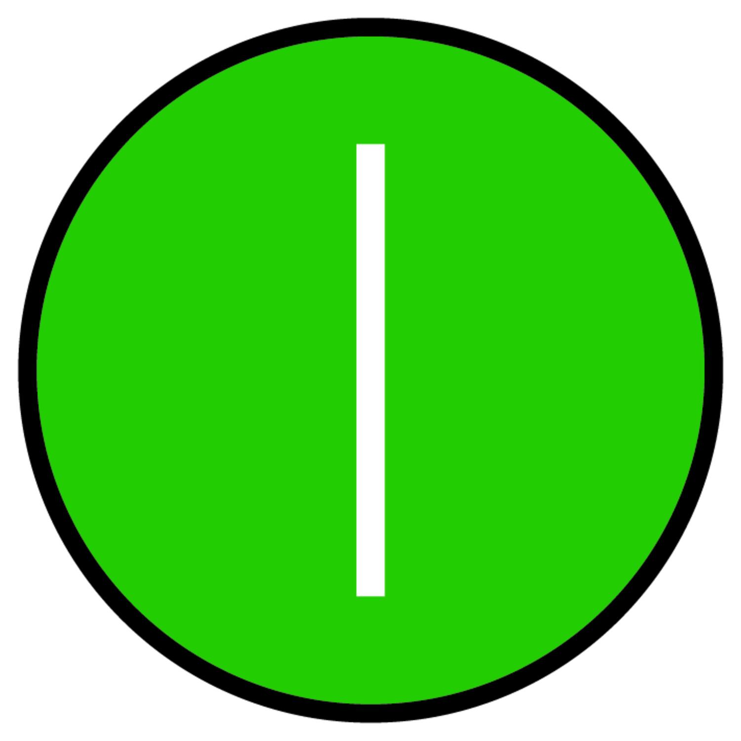 Grønn front til trykkknapp