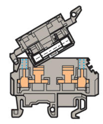 Illustration on fuse strip and heavy duty switch terminal blocks screw-screw