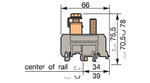 Illustration on power cable block with 1 screw terminal, type I