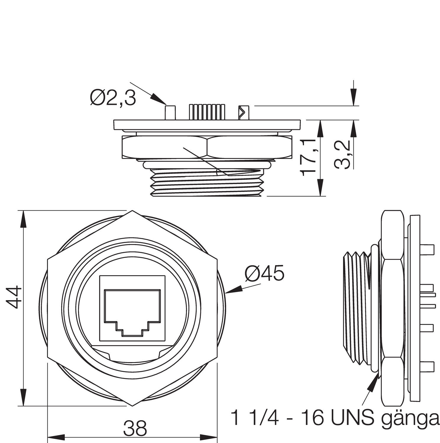Panelcontact, dimension