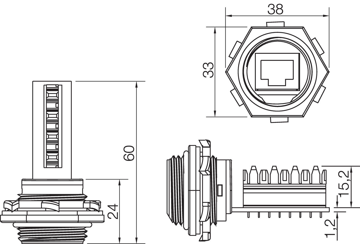 Panelcontact, dimension