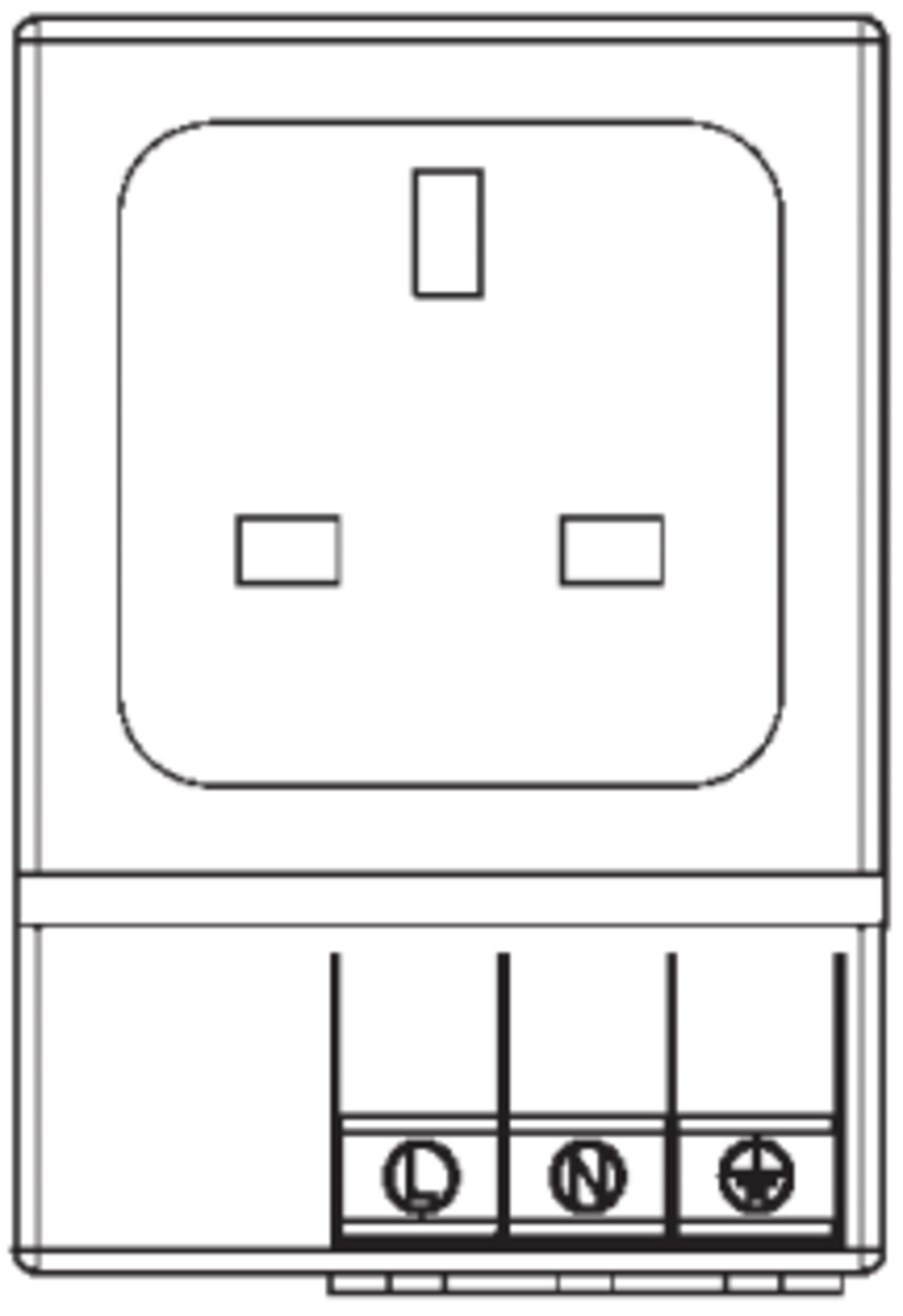 Product scetch Socket SD035 UK, Irland without fuse.png
