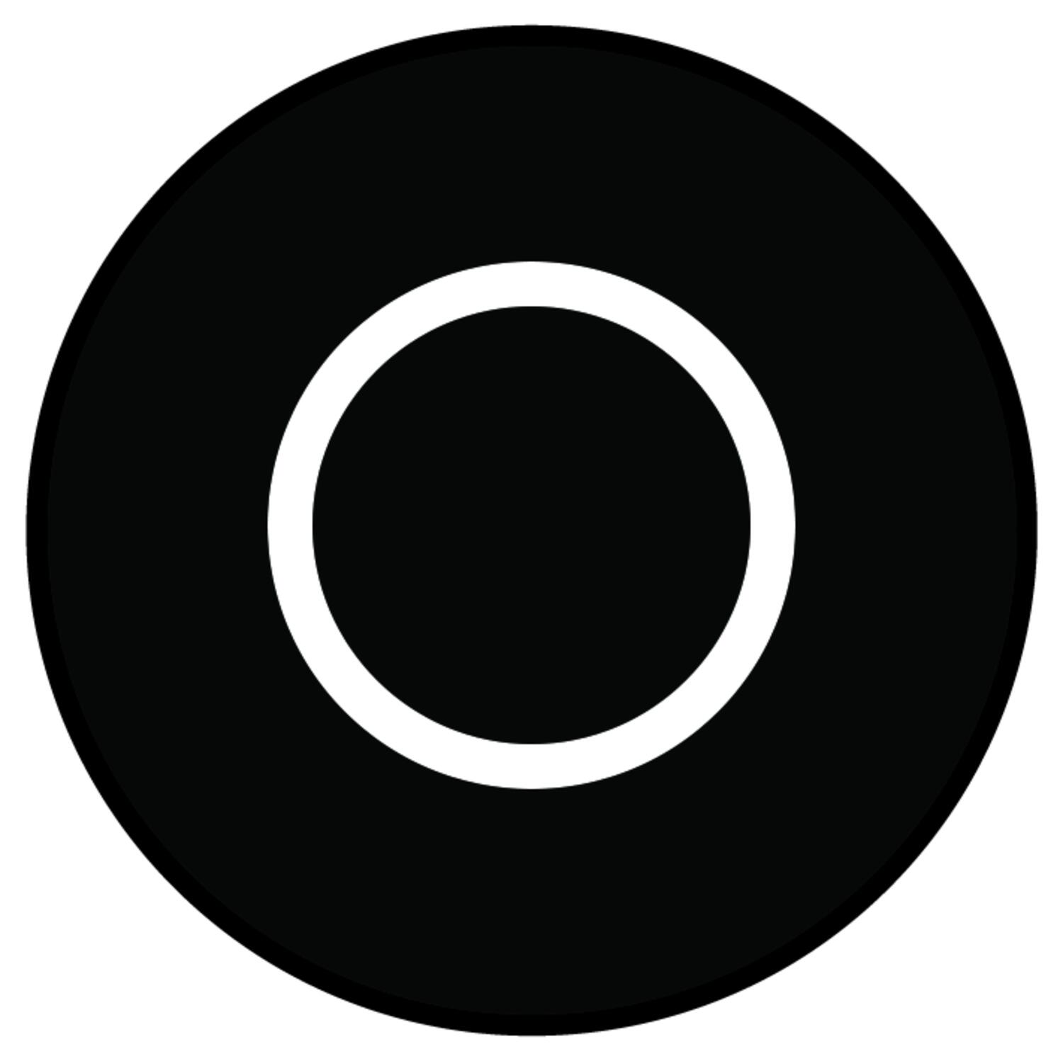 Svart front til trykknapp 0