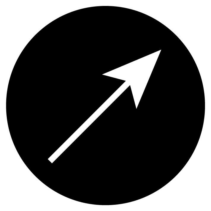 Svart front til trykknapp pil