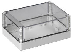 Transparent cap, flatten side in bottom mould, included cap- and montagescrew